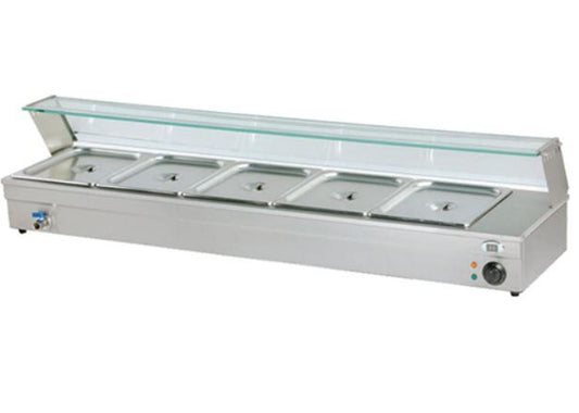 Bain Marie With Sneeze Guard (Table Top) - Electric 5 Division