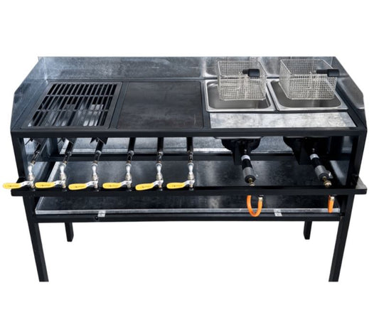 6 Burner Griller + Fryer Combo – Gas (Light Duty)