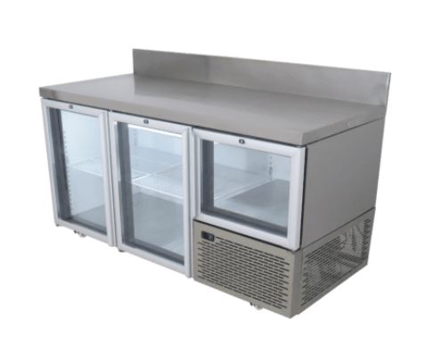 Fridgestar Underbar 2.5 Door – Glass Display – With Splashback