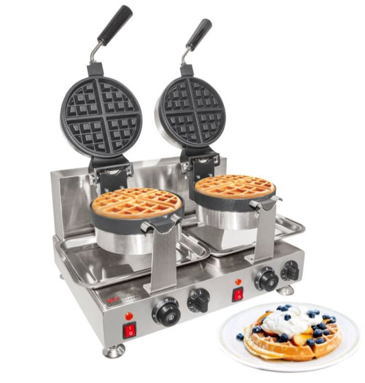 Belgian Double Waffle Machine – Rotating